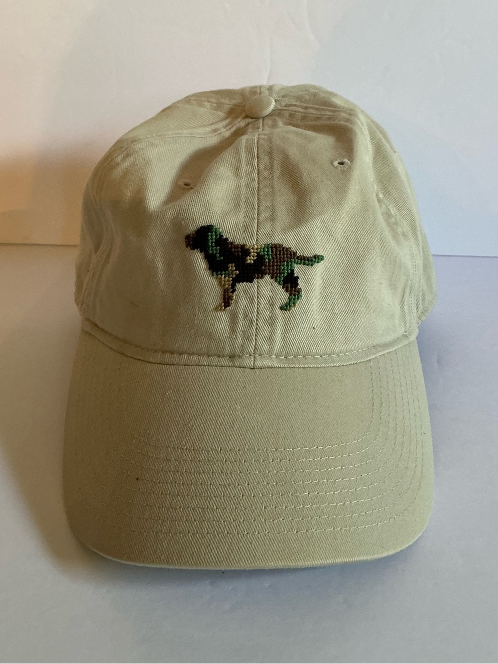 Smathers & Branson Khaki Hat with Camo Embroidered Dog